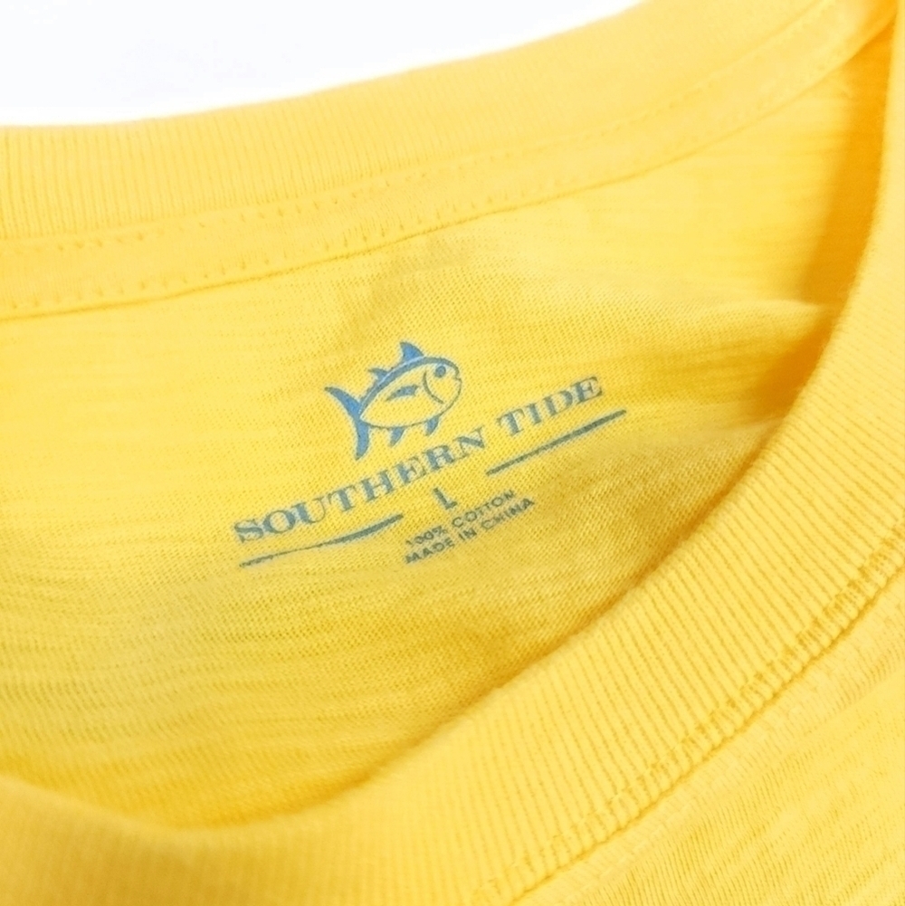 Southern Tide Yellow Men's Long Sleeve Cotton Tee Sz L - Picture 7 of 10